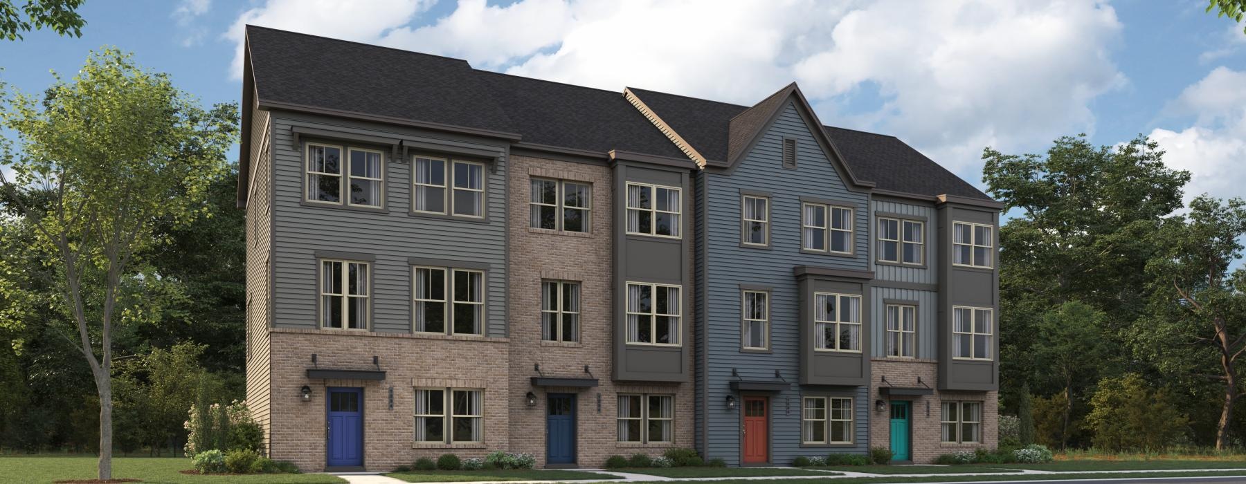 exterior rendering of townhomes at Sunstone Grove